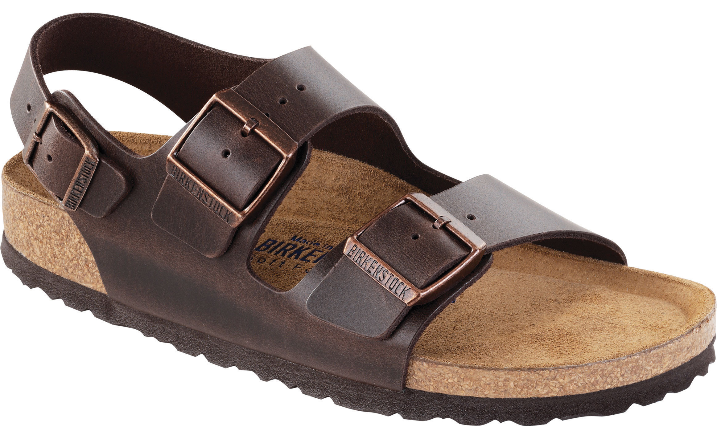 Milano Soft Footbed Brown Amalfi Leather Birkenstocks Visalia