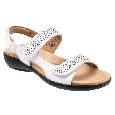 Trotters Romi White Leather Sandal