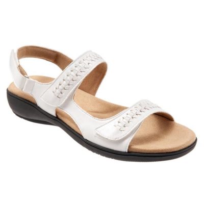 Trotters Romi White Leather Sandal