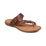 Selena Red-Brown Leather Sandal