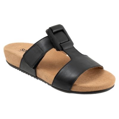 Women’s Softwalk Bexley Slide Leather Sandal Black