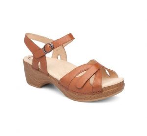 Season Leather Heeled Sandal Camel Brown